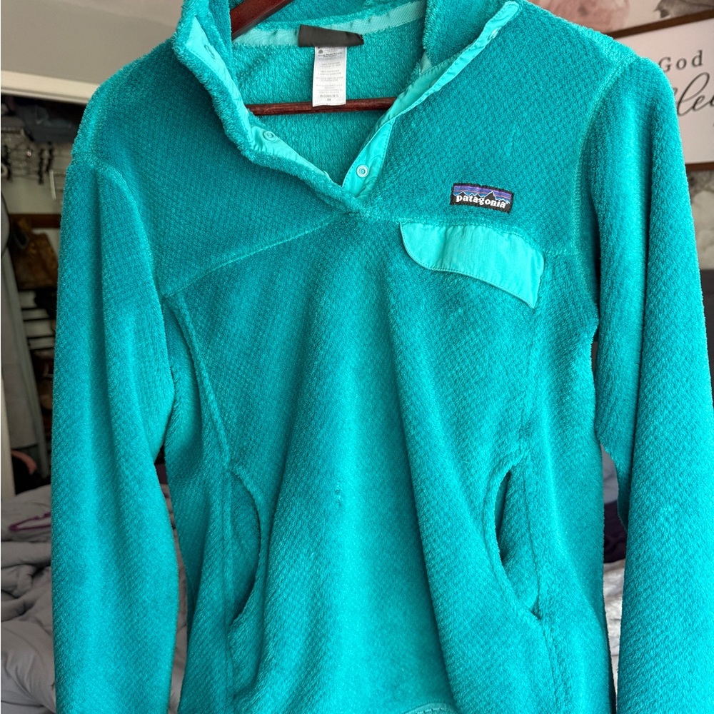 Patagonia Turquoise Re-Tool Snap-T Fleece Synchilla Pullover- MED